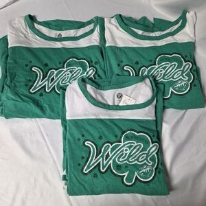 NHL Minnesota Wild Green and White Long Sleeve Tee‎ Bundle Large